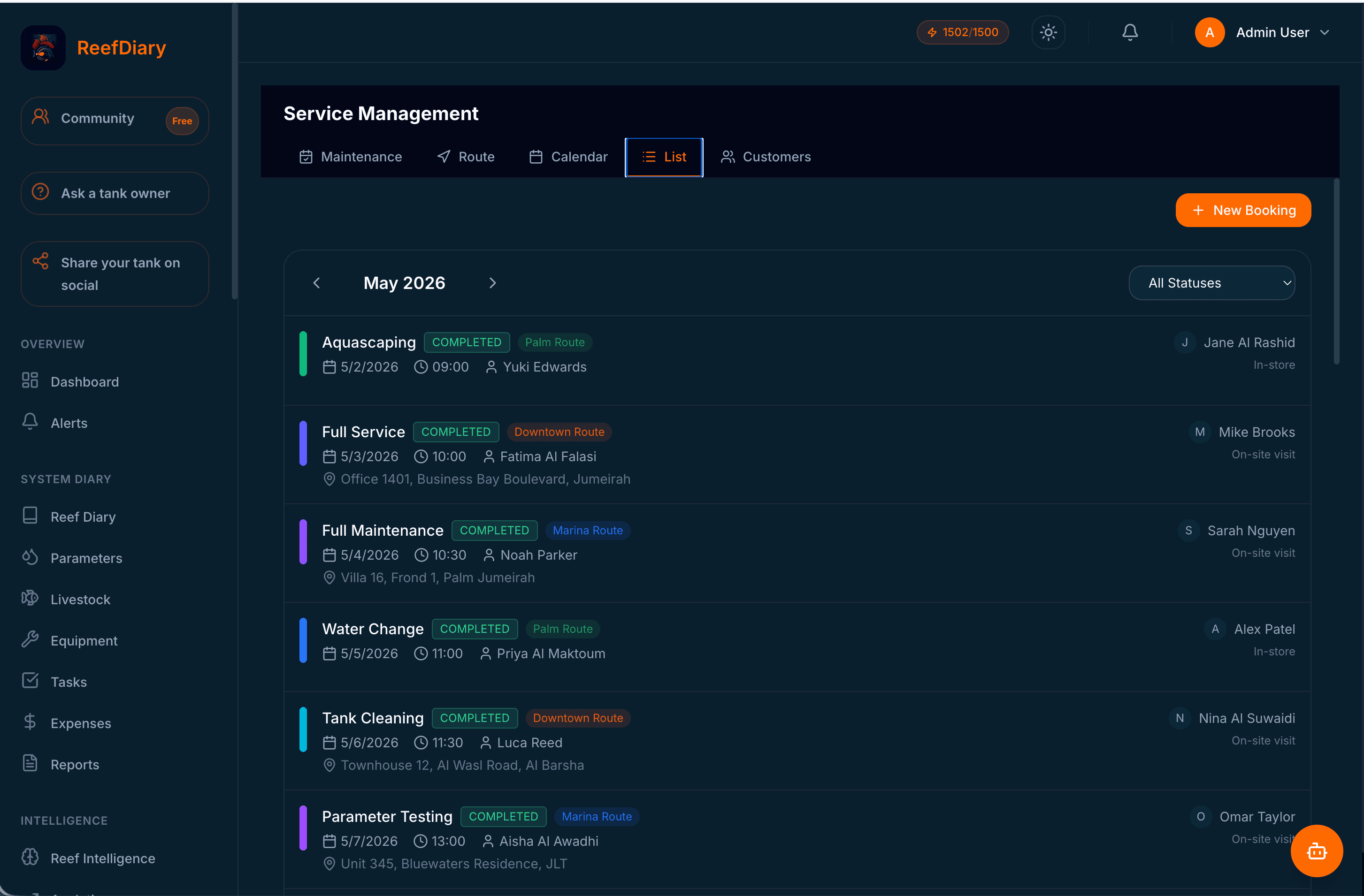 Service visits documented end-to-end — Field maintenance app